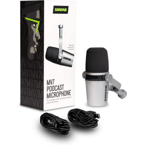 Shure | Podcast Microphone | MV7-S | Silver | kg - 2